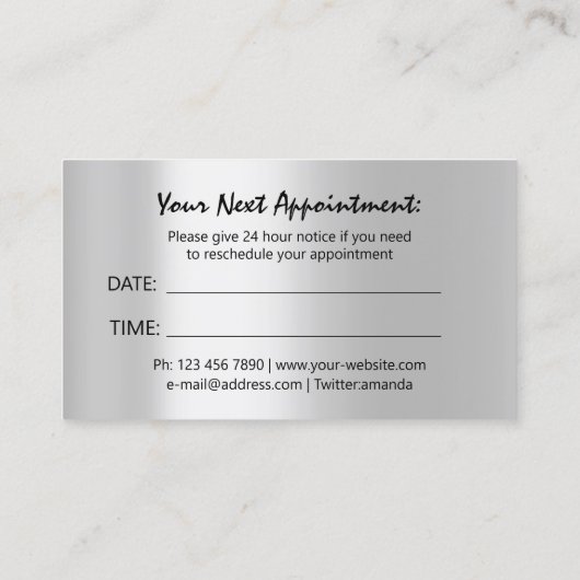 Aangepaste Logo voor moderne grijze zilverbenoemin Visitekaartje (Achterkant)