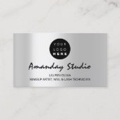 Aangepaste Logo voor moderne grijze zilverbenoemin Visitekaartje (Voorkant)