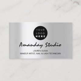 Aangepaste Logo voor moderne grijze zilverbenoemin Visitekaartje