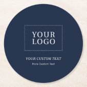 Aangepaste Logo voor Navy-merken Ronde Kartonnen Onderzetter (Voorkant)