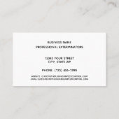 Aangepaste Logo voor professionele controle op de  Visitekaartje (Achterkant)