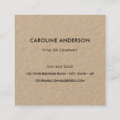 Aangepaste logo voor professionele kraft vierkante visitekaartje (Achterkant)