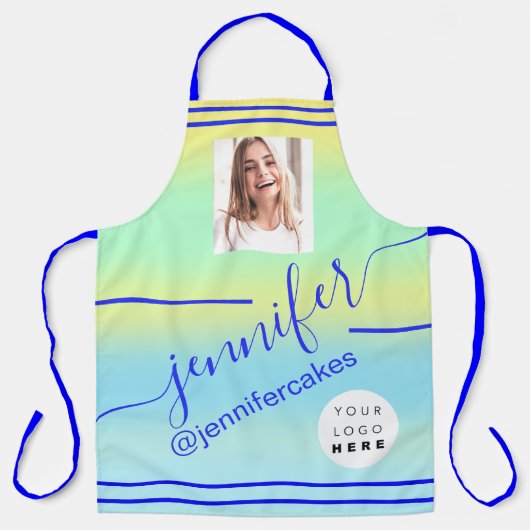 Aangepaste Logo voor restaurantkoffie met foto's Schort (Voorkant)