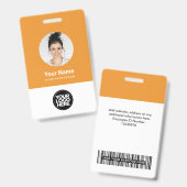 Aangepaste Logo voor Ronde Foto van werknemer Badge (Voor- en achterkant)