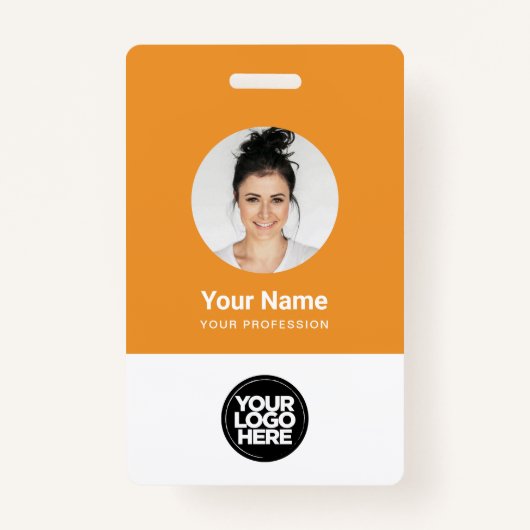 Aangepaste Logo voor Ronde Foto van werknemer Badge (Voorkant)