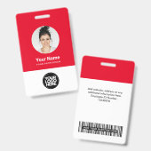 Aangepaste Logo voor Ronde Foto van werknemer Badge (Voor- en achterkant)