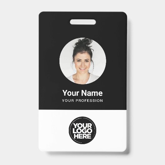 Aangepaste Logo voor Ronde Foto van werknemer Badge (Voorzijde)