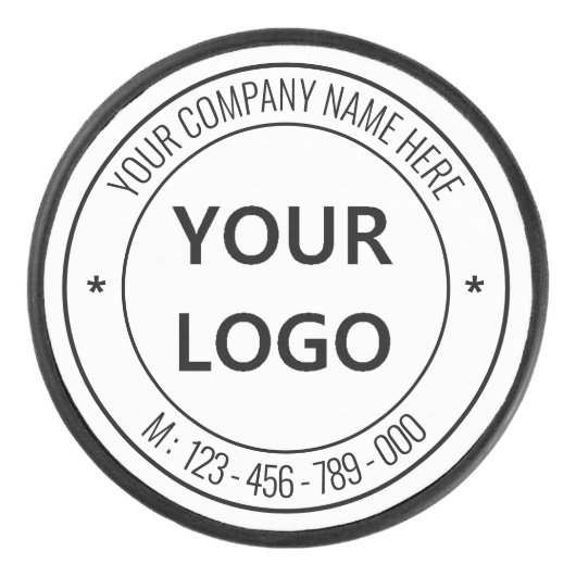 Aangepaste Logo voor uw bedrijf Hockey Puck (Voorkant)