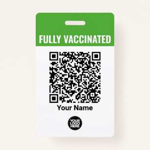 Aangepaste Logo voor werknemersnaam Vaccinatie QrC Badge