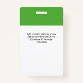 Aangepaste Logo voor werknemersnaam Vaccinatie QrC Badge (Achterkant)