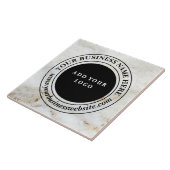 Aangepaste Logo voor witte en goudmarmeren bedrijv Tegeltje (Zijkant)