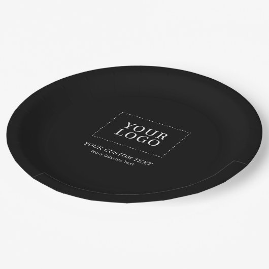 Aangepaste Logo voor zwart bedrijf Papieren Bordje (Gekanteld)