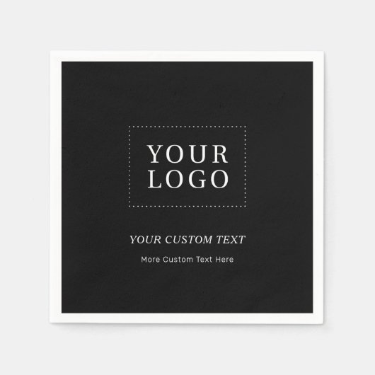 Aangepaste Logo voor zwart bedrijf Servet (Voorkant)