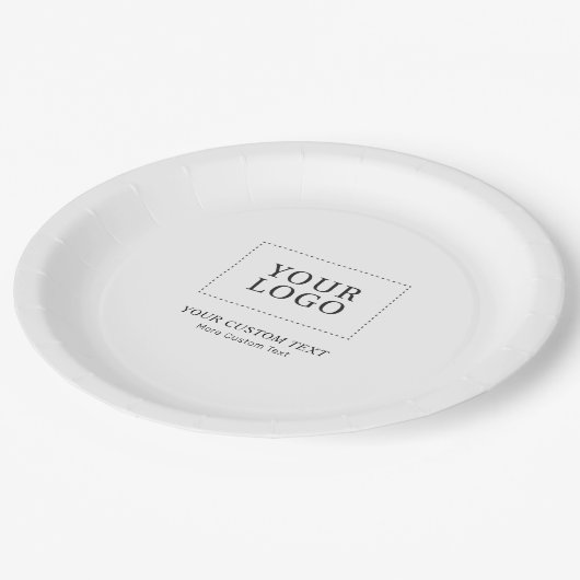 Aangepaste Logo voor zwart-witgebruik Papieren Bordje (Gekanteld)
