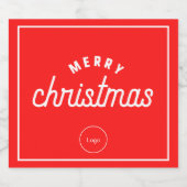 Aangepaste logo vrolijke kerstmis mousserende wijn sparkling wijnetiket (Enkel label)