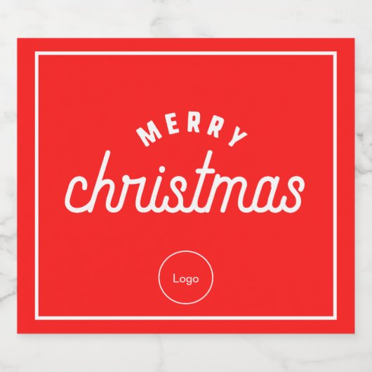 Aangepaste logo vrolijke kerstmis mousserende wijn sparkling wijnetiket (Enkel label)