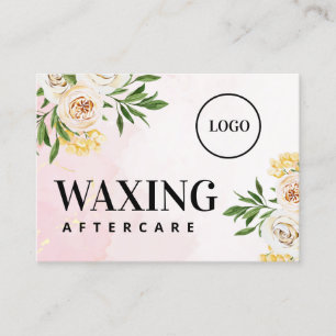 Aangepaste Logo Waxing Aftercare Card Visitekaartje