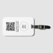 Aangepaste Logo Website Adres QR Code Scan Barcode Bagagelabel (Voorkant (horizontaal))