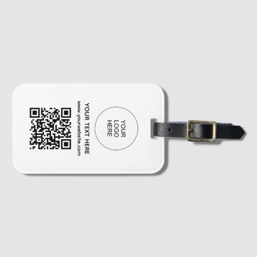 Aangepaste Logo Website Adres QR Code Scan Barcode Bagagelabel (Voorkant (horizontaal))