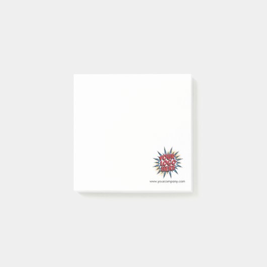 Aangepaste Logo & Website Info Wit Post-it® Notes (Voorkant)