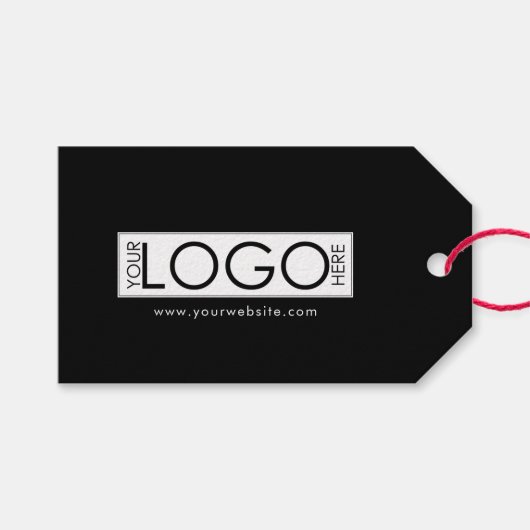 Aangepaste Logo website kleding Labels met snaarga Cadeaulabel (Voorkant (Horizontaal))