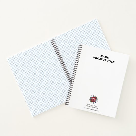 Aangepaste Logo, Website, Naam, Wit Notitieboek (Binnen)