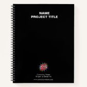 Aangepaste Logo, Website, Naam, Zwart Notitieboek (Voorkant)