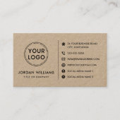 Aangepaste logo website sociale media Kraft paper Visitekaartje (Voorkant)