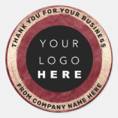 Aangepaste Logo - Webzegelgoud Roos Ronde Sticker (Voorkant)