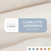 Aangepaste Logo werknemer Functie Titel Dusty Blue Naamplaatje