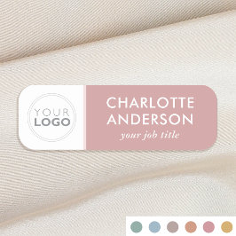 Aangepaste Logo Werknemer Functie Titel Dusty Pink Naamplaatje