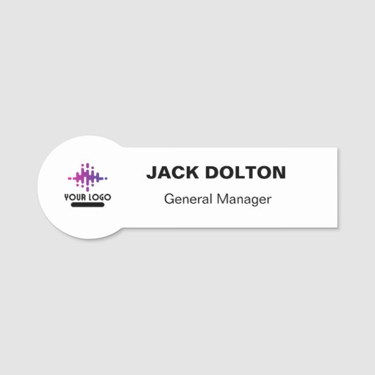 Aangepaste Logo werknemer Magnetic of Safety Pin Naamplaatje (Voorkant)