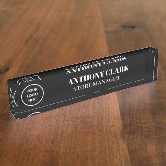 Aangepaste Logo werknemer magnetisch bedrijf Naambordje (Zijkant)