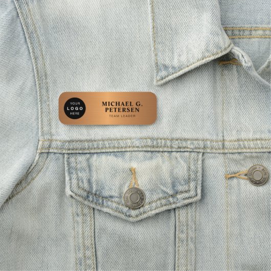 Aangepaste logo werknemer naam titel goud magnetis naamplaatje (In situ)