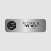 Aangepaste logo werknemer naam titel zilver magnet naamplaatje (Voorkant)