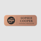Aangepaste Logo Werknemersnaam Faux Copper Naamplaatje (Voorkant)