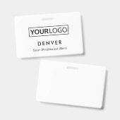 Aangepaste logo-werknemersnaam titel witte id badge (Voor- en achterkant)
