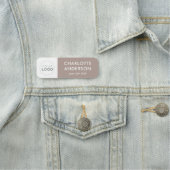 Aangepaste Logo-werknemerstitel Taupe Business Naamplaatje (In situ)