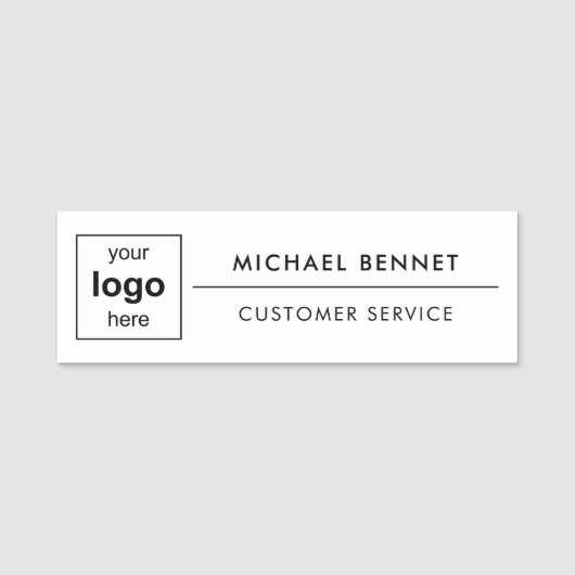 Aangepaste Logo White Professional Business Naamplaatje (Voorkant)