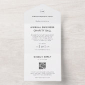 Aangepaste Logo White QR Code RSVP Business Event All In One Uitnodiging (Binnen)