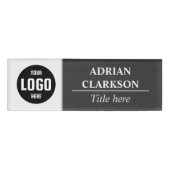 Aangepaste Logo Wit Magnetische Naam Tag Badge (Voorkant)