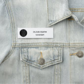 Aangepaste Logo Wit Moderne Minimalist Naamplaatje (In situ)