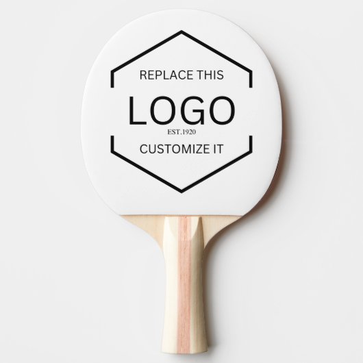Aangepaste Logo Witte Achtergrond Zakelijke Promot Tafeltennisbatje (Voorkant)