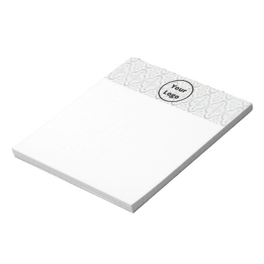 Aangepaste logo witte barokafdruk notitieblok (Linkerzijde)