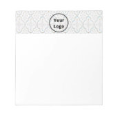 Aangepaste logo witte barokafdruk notitieblok (Voorkant)