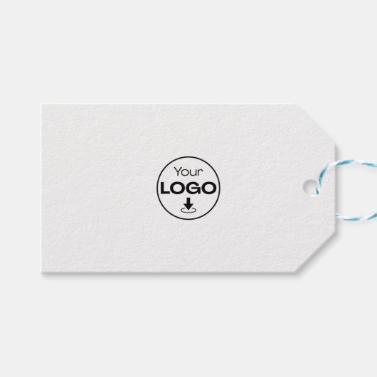 Aangepaste logo witte cadeautags | Gepersonaliseer Cadeaulabel (Voorkant (Horizontaal))