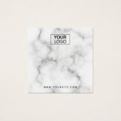 Aangepaste logo witte marmerkaart vierkante visitekaartjes (Voorkant)