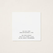 Aangepaste logo witte marmerkaart vierkante visitekaartjes (Achterkant)