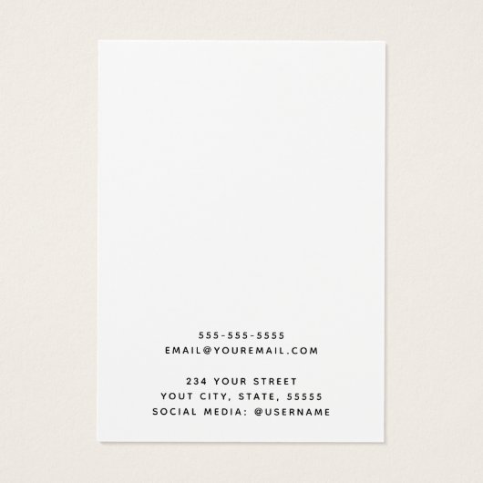 Aangepaste logo witte marmerkaart visitekaartje (Achterkant)