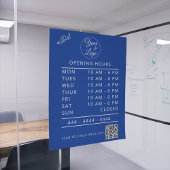 Aangepaste Logo Witte Zakelijke Openingstijden & Q Raamsticker